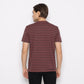 Matsuda T Shirt Pria Kaos Stripe Nantan Oblong Baju Wine Navy