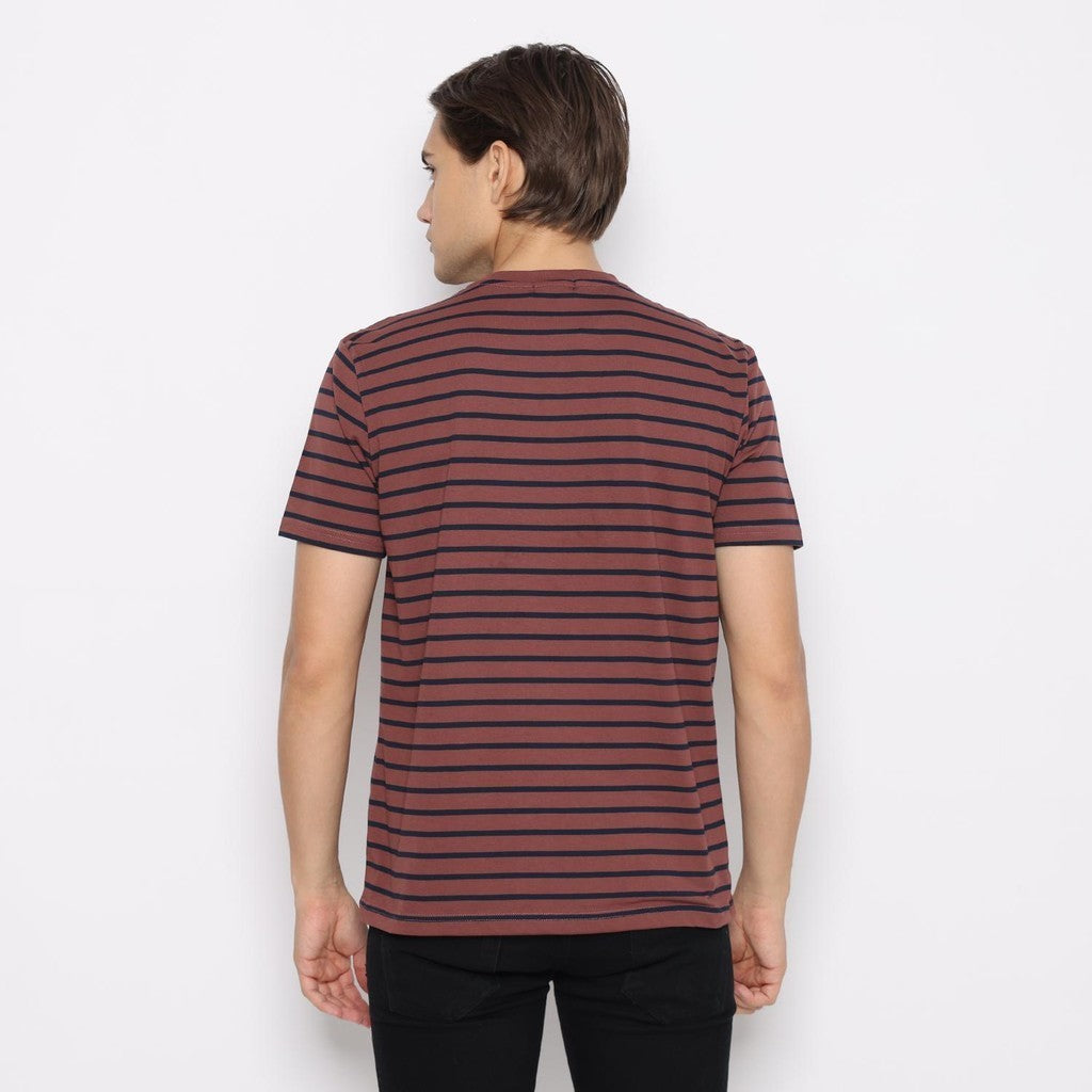 Matsuda T Shirt Pria Kaos Stripe Nantan Oblong Baju Wine Navy