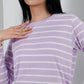 MATSUDA Kaos Wanita T Shirt Stripe Katun Posie