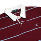Matsuda Kaos Rugby Polo Shirt Katun Pria Lengan Panjang Tsuyama Burgundy