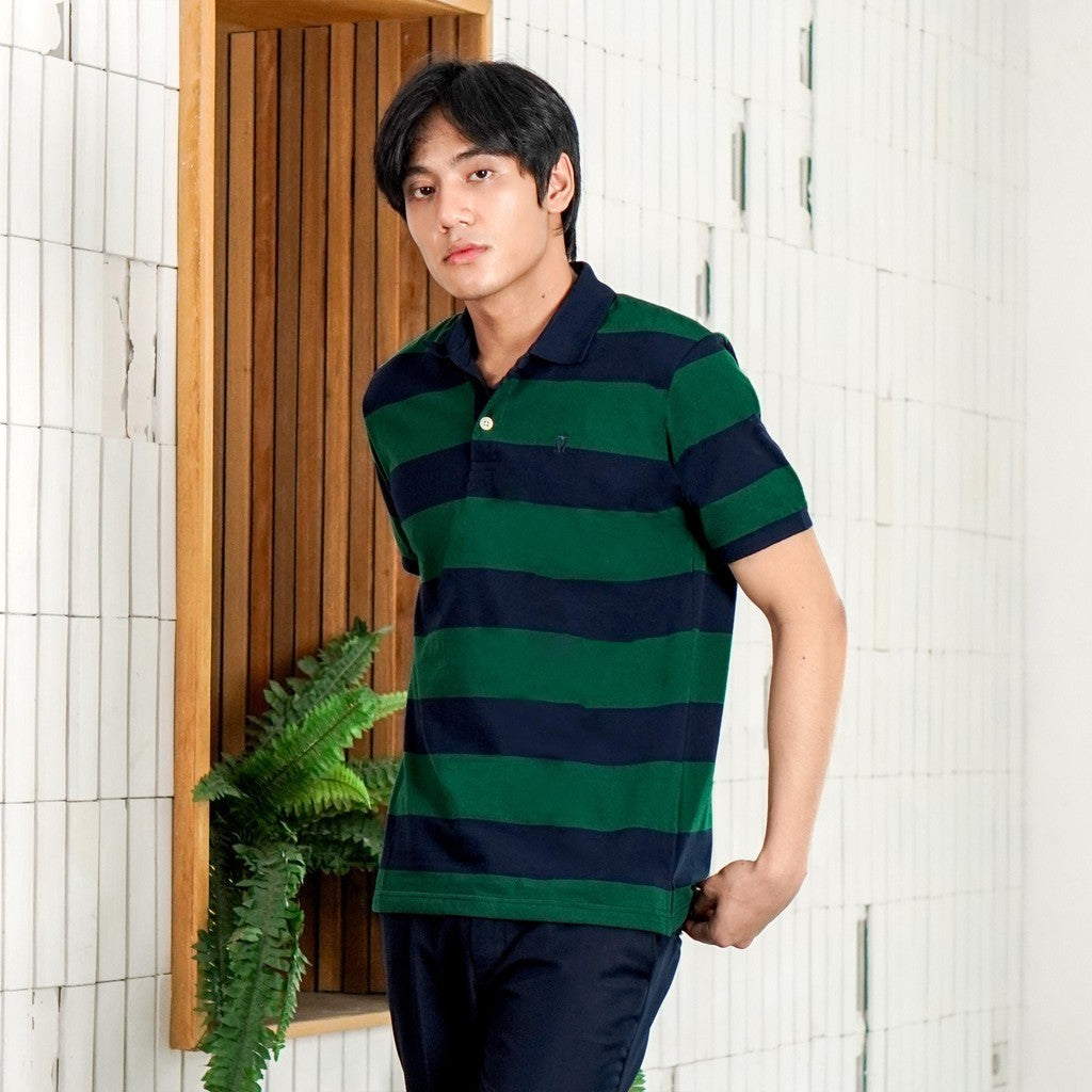 MATSUDA Kaos Polo Shirt Pria Kerah Echizen Navy Green