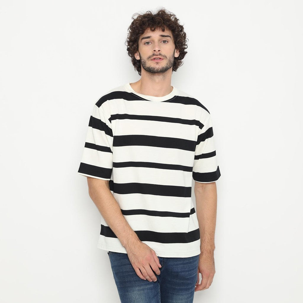 MATSUDA Kaos Oversize Stripe T shirt Narashino Black