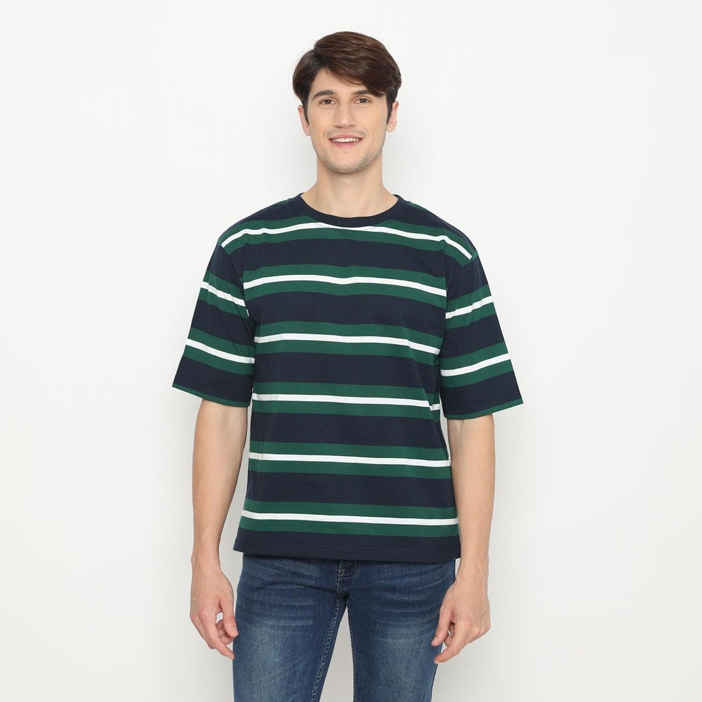 MATSUDA Kaos Oversize Stripe T shirt Kinokawa Green