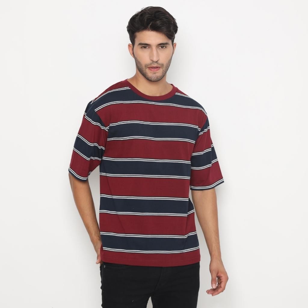 MATSUDA Kaos Oversize Stripe Mobara Burgundy