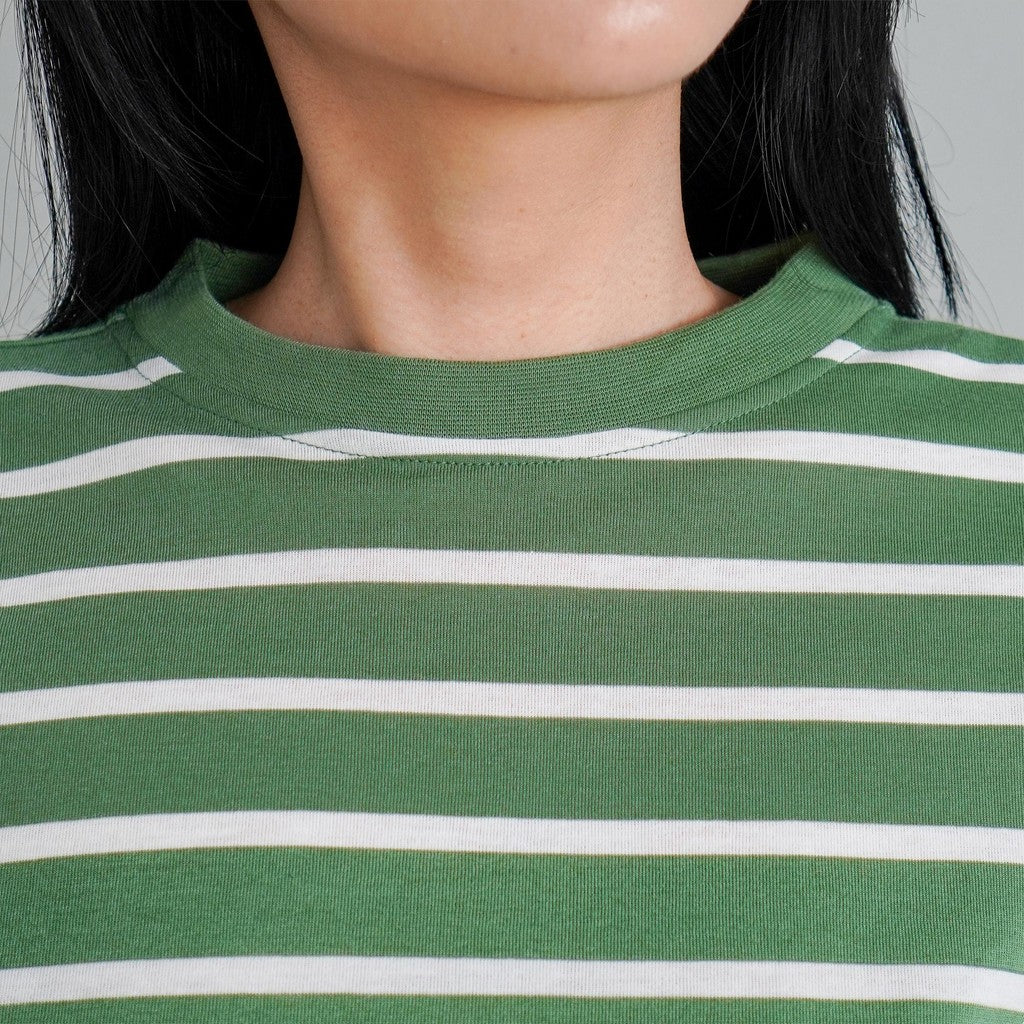 MATSUDA Kaos Wanita T Shirt Stripe Katun Zuri