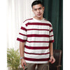 MATSUDA Kaos Oversize Stripe T shirt Narashino Burgundy