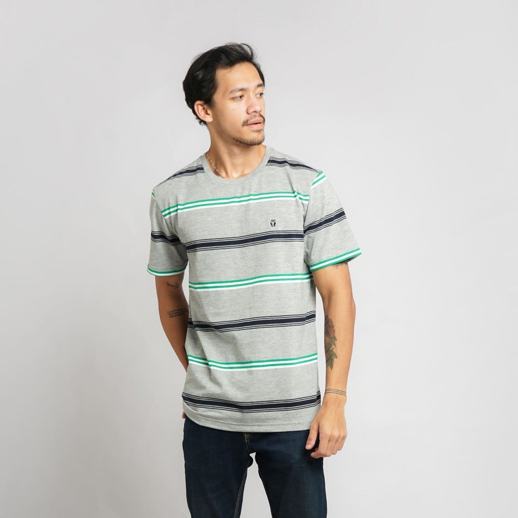 MATSUDA T Shirt Pria Kaos Stripe Motosu Grey