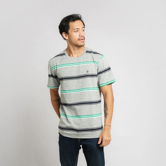 MATSUDA T Shirt Pria Kaos Stripe Motosu Grey
