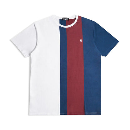 Matsuda T Shirt Pria Kaos Stripe Usuki Blue Teal