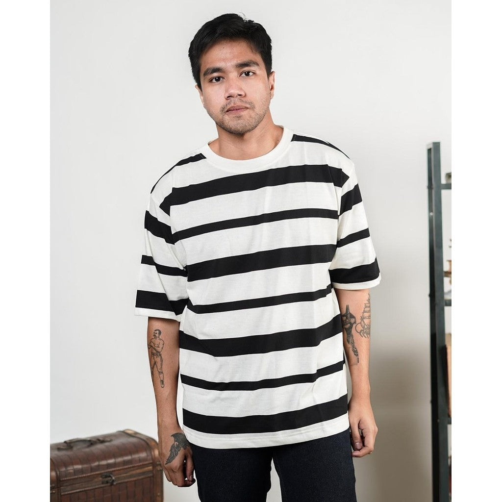 MATSUDA Kaos Oversize Stripe T shirt Narashino Black