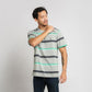 MATSUDA T Shirt Pria Kaos Stripe Motosu Grey