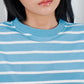 MATSUDA Kaos Wanita T Shirt Stripe Katun Zuri