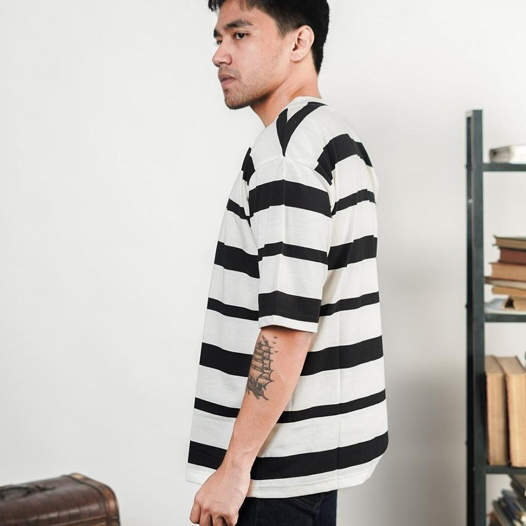 MATSUDA Kaos Oversize Stripe T shirt Narashino Black