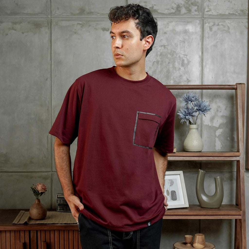 MATSUDA Kaos Oversize T shirt Oblong  Obihiro BURGUNDY