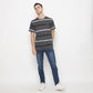 MATSUDA T Shirt Pria Kaos Stripe Motosu Charcoal