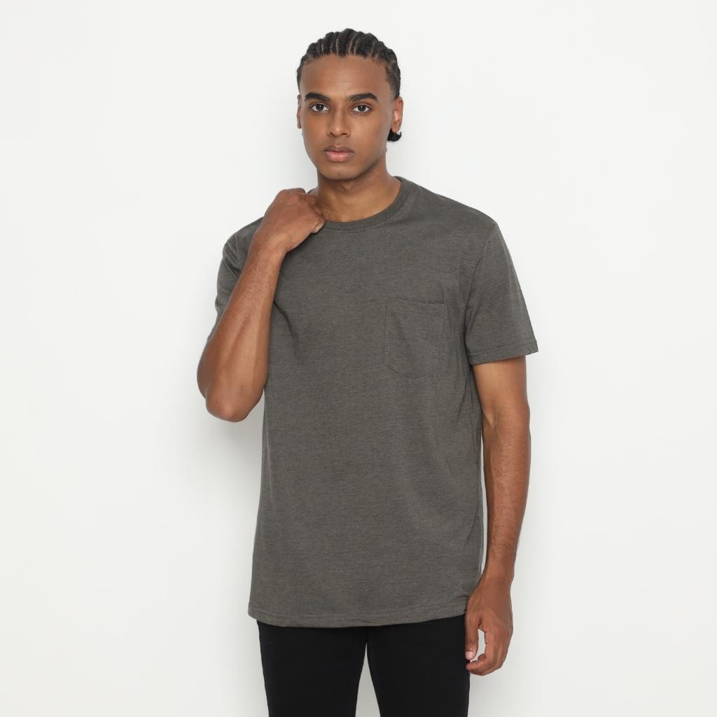 MATSUDA Kaos Polos Pocket T Shirt Cotton Chuo Seri Warna Hijau Variasi Katun Nyaman Pria 3XL