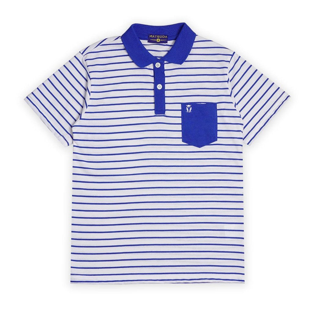 Matsuda baju kaos polo anak laki laki katun umur 2-12 Cana White Royal