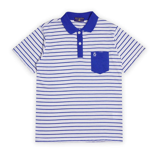 Matsuda baju kaos polo anak laki laki katun umur 2-12 Cana White Royal