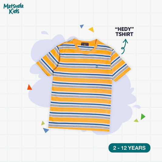 Matsuda baju kaos anak laki laki katun umur 2-12 Hedy Yellow