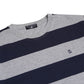 Matsuda T Shirt Pria Kaos Stripe Nanao Baju Katun Combed Garis Steel Grey Navy