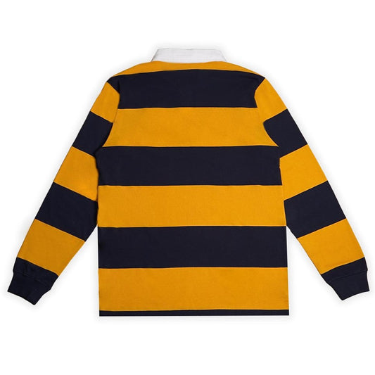 Matsuda Kaos Rugby Polo Shirt Katun Pria Lengan Panjang Nagai Navy Gold