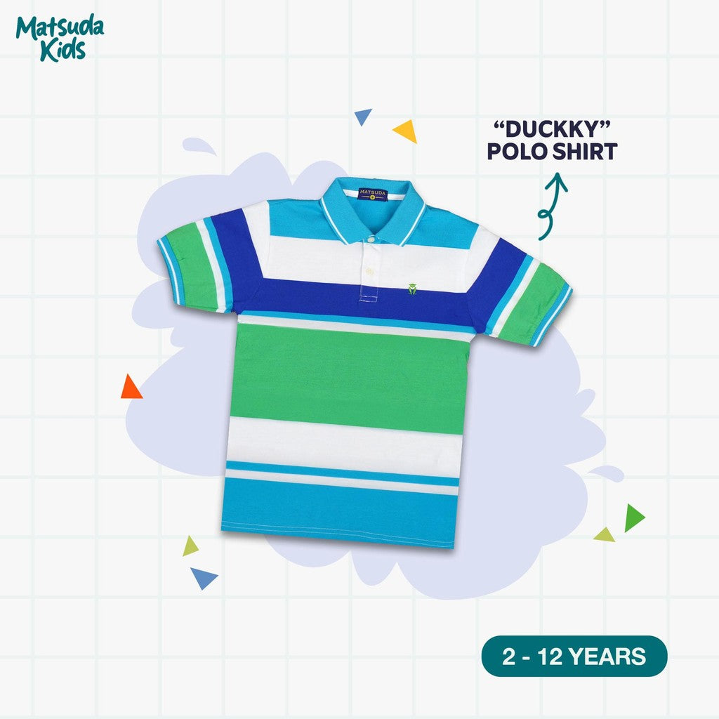 Matsuda baju kaos polo anak laki laki katun umur 2-12 Duckky Turquise