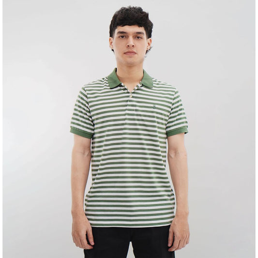 MATSUDA Baju Kaos Polo Shirt Dewasa Stripe Pria Kerah Katun Zama H.Green