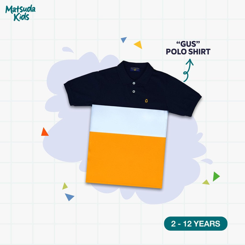 Matsuda baju kaos polo anak laki laki katun umur 2-12  Gus