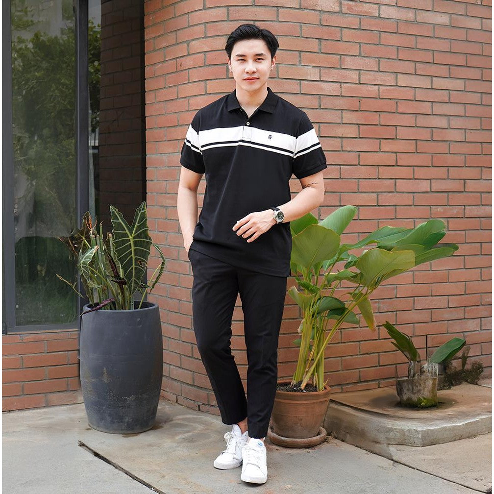 MATSUDA Kaos Polo Shirt Pria Kerah Tonami Black