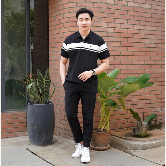 MATSUDA Kaos Polo Shirt Pria Kerah Tonami Black