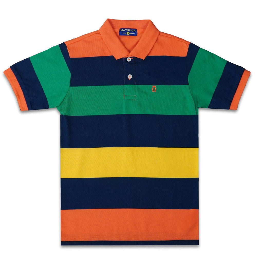 Matsuda baju kaos polo anak laki laki katun umur 2-12 Sam Orange