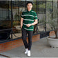 Matsuda Kaos Polo Shirt Pria Dewasa Stripe Tatsuno Green