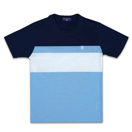Matsuda T-shirt anak laki laki katun umur 2-12 Tucker Navy