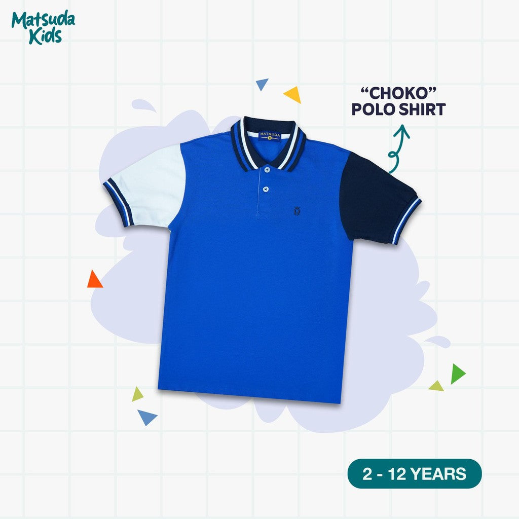 Matsuda baju kaos polo anak laki laki katun umur 2-12 Choko Royal