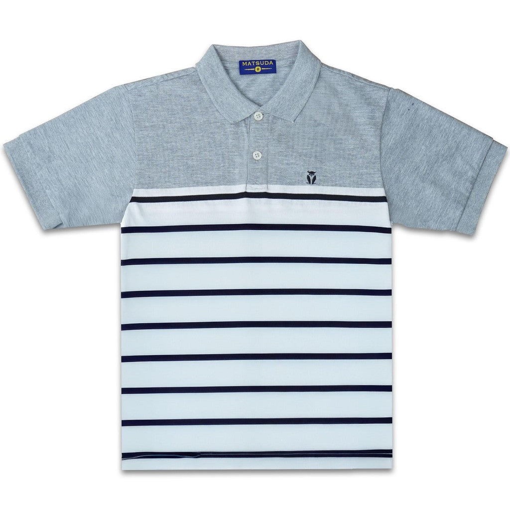 Matsuda baju kaos polo anak laki laki katun umur 2-12 Frey Grey