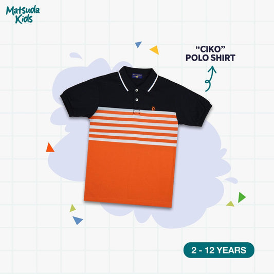 Matsuda baju kaos polo anak laki laki katun umur 2-12 Ciko Orange