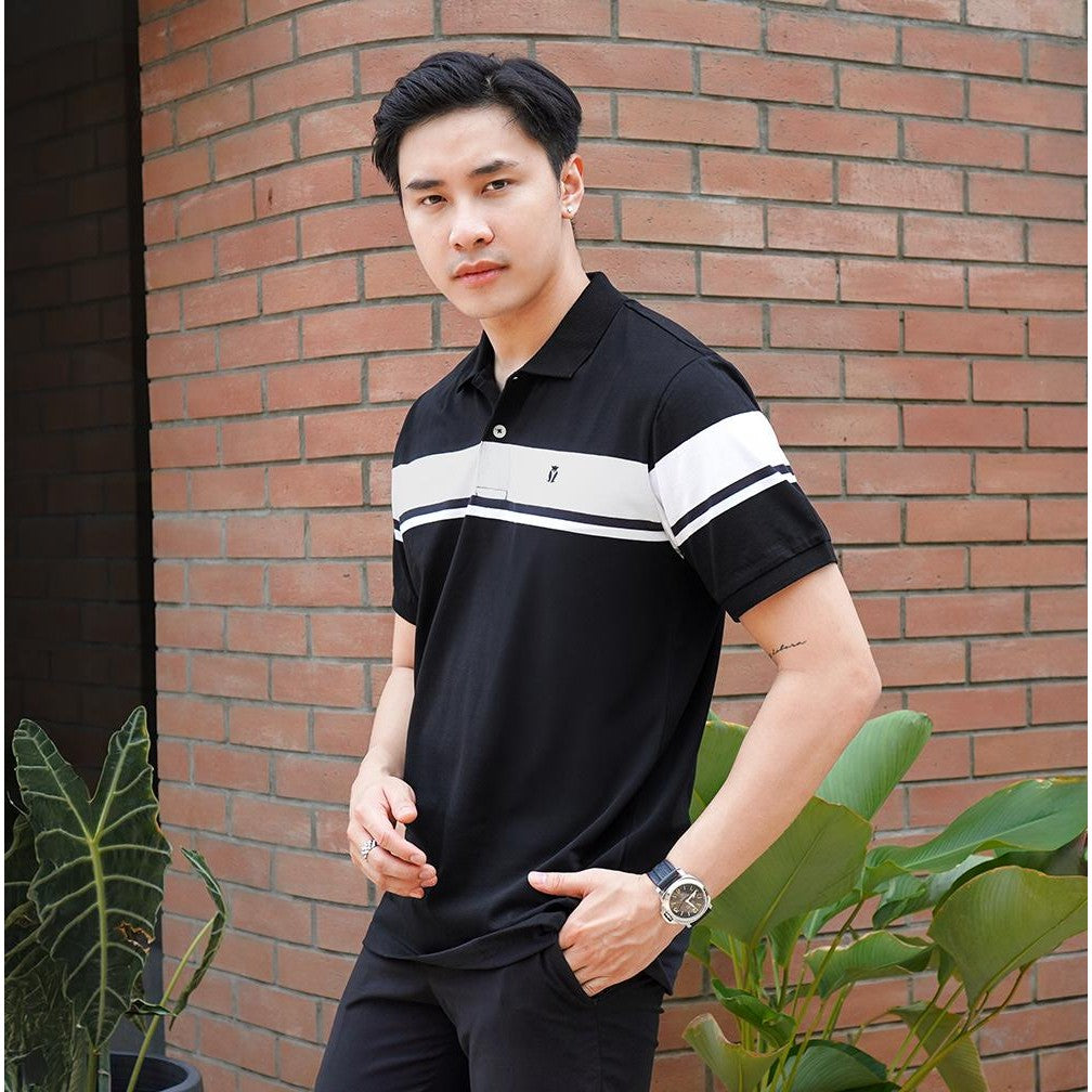 MATSUDA Kaos Polo Shirt Pria Kerah Tonami Black