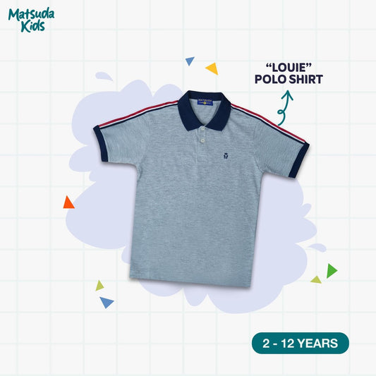 Matsuda baju kaos polo anak laki laki katun umur 2-12 Louie Grey