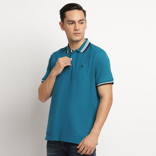 MATSUDA Kaos Kerah Pria Polo Shirt Abashiri Teal