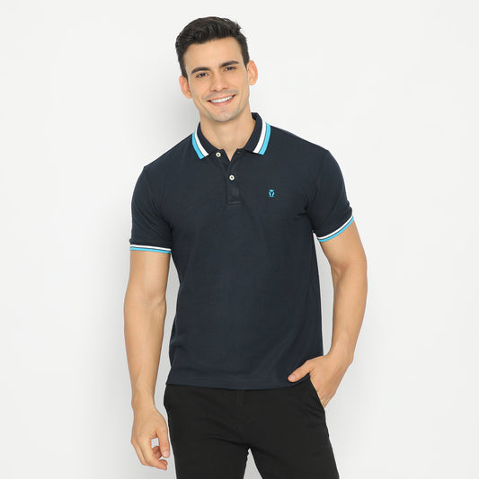 MATSUDA Kaos Polo Shirt Pria Kerah Moriyama Navy