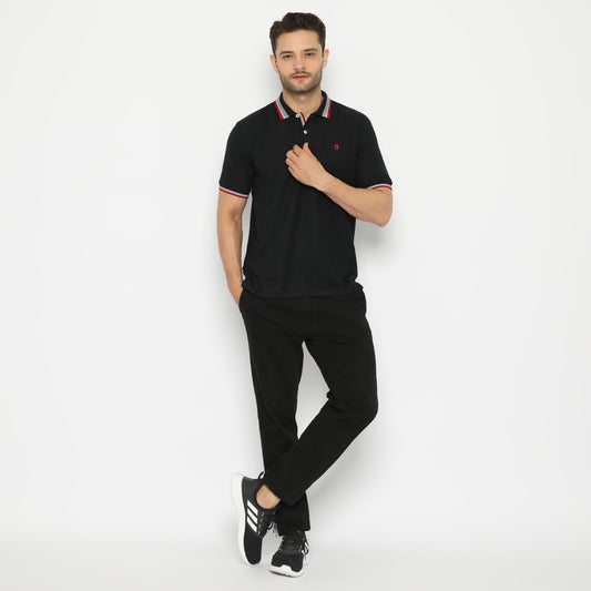 MATSUDA Kaos Kerah Pria Polo Shirt Abashiri Black