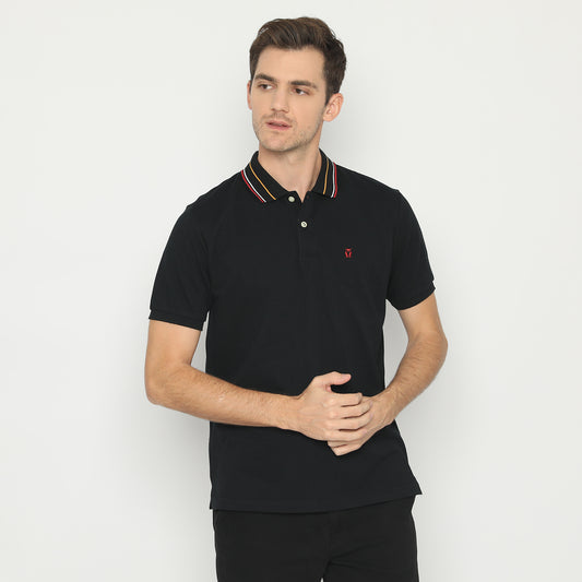 MATSUDA Kaos Polo Shirt Pria Kerah Ikoma Black