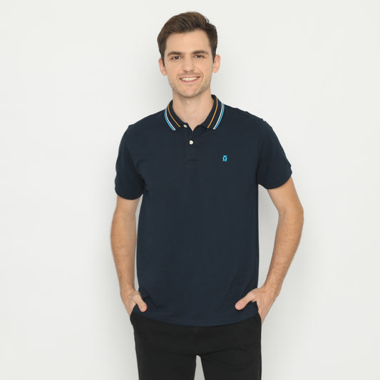 MATSUDA Kaos Polo Shirt Pria Kerah Ikoma Navy